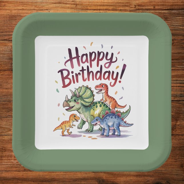 Kids Dinosaur Birthday Pappteller (Von Creator hochgeladen)
