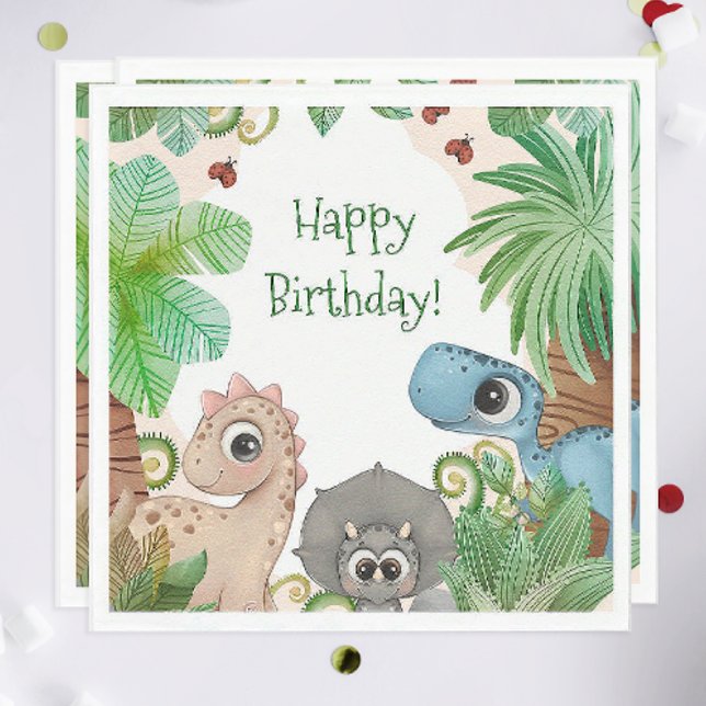Kids Dinosaur Birthday Serviette (Dinosaur Birthday Party Napkins)