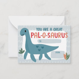 Kids Dinosaur Classroom Valentine's Day Card Mitteilungskarte