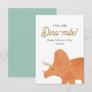 Kids Dinosaur Dinomite Klassenzimmer Valentinstag Mitteilungskarte