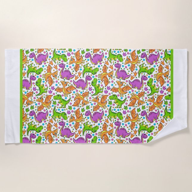 Kids Dinosaur Friends Strandtuch (Vorderseite)