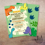 Kids Dinosaur Geburtstagsparty Einladung<br><div class="desc">Niedliche Dinosaurier-Geburtstagsfeier mit gelben,  blauen,  orangen und lila Dinosauriern auf grünem Laub. Diese Einladung ist auch eine Vorlage,  die Sie Ihre eigenen Daten für Ihre Kinder spezielle Tag. Erhältlich als gedruckte Einladungen oder als digitaler Download oder sogar beides.</div>