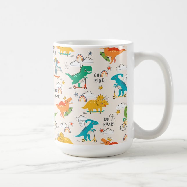 Kids Dinosaur Reisemuster Kaffeetasse (Rechts)