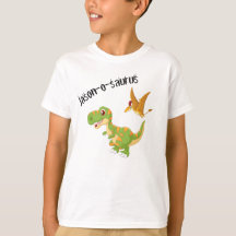 Kids Dinosaur T-Rex Ajouter Nom T-Shirt