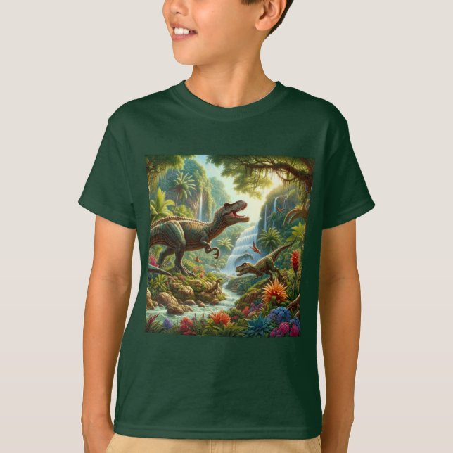 Kids Dinosaurier Art T-Shirt (Vorderseite)