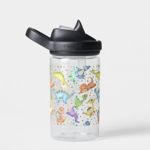 Kids Dinosaurier Tier bunt Polka Punkte Trinkflasche