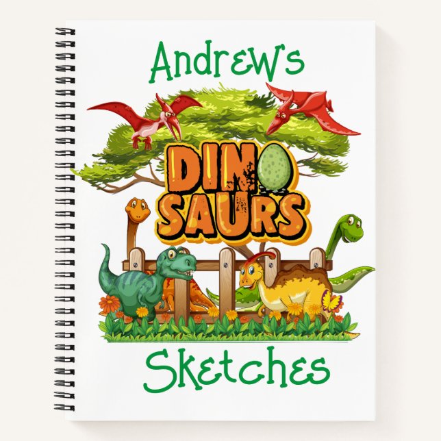 Kids Dinosaurs Sketch Notizbuch (Vorderseite)