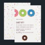 Kids Donut Party Einladung<br><div class="desc">Donut Party Einladungen für jeden Anlass mit eleganter Handschrift Typografie,  die auf Ihre Besonderheiten angepasst werden kann.</div>