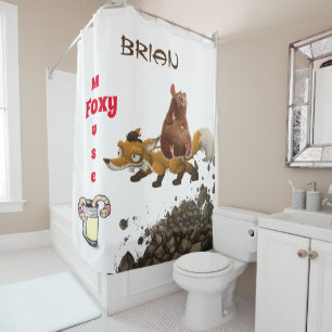 Kids Douche rideau Fox Souris ver Dirt