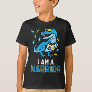 Kids-Down-Syndrom Krieger-Dino-Bewusstsein Trex-Ju T-Shirt