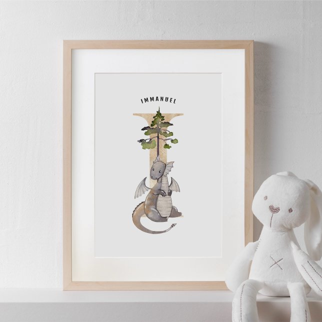 Kids Dragon Individuelle Name Monogram I Kinderzim Poster (Von Creator hochgeladen)