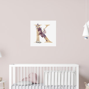 Kids Dragon Individuelle Name Monogram K Kinderzim Poster