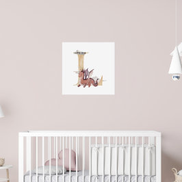 Kids Dragon Individuelle Name Monogram L Kinderzim Poster