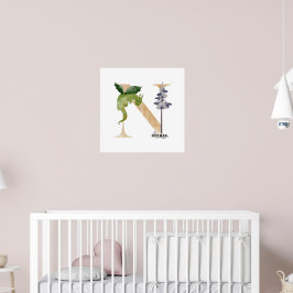 Kids Dragon Individuelle Name Monogram N Kinderzim Poster