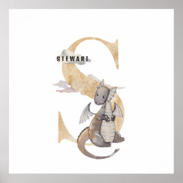 Kids Dragon Individuelle Name Monogram S Kinderzim Poster