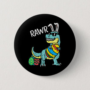 Kids Easter Trex Bunny Rawr Kleinkind Jungen Oster Button