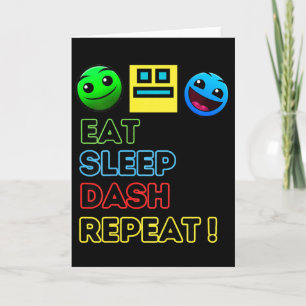 Kids Essen Schlaf Dash Wiederholen Videospiel Geom Karte