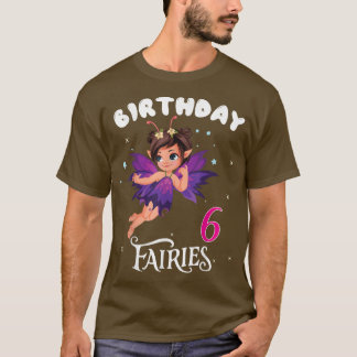 Kids Fairy Birthday Party 6 Jahre alt Fairy Birthd T-Shirt