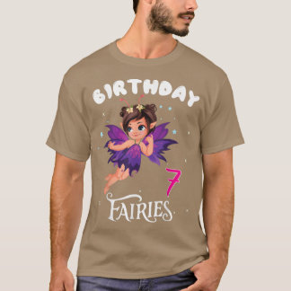 Kids Fairy Birthday Party 7 Jahre alt Fairy Birthd T-Shirt