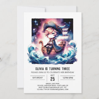 Kids Fantasy Pirate Geburtstag Einladung