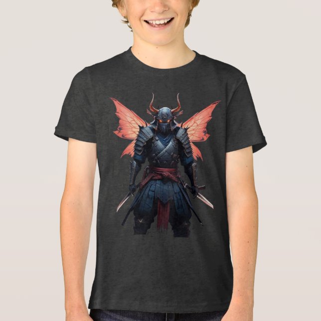 Kids Fantasy Samurai T-Shirt Tri-Blend Shirt (Vorderseite)