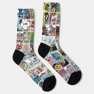 Kids farbenfrohe Coole Zeichen Gesichter Muster Na Socken