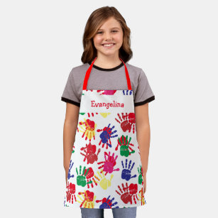 Kids farbenfrohe gestrichene Handdrucke Schürze