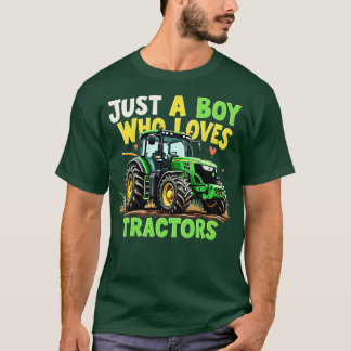 Kids Farm Lifestyle Nur Ein Junge Der Traktoren Li T-Shirt