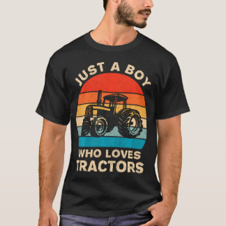 Kids Farm Lifestyle Nur Ein Junge Der Traktoren Li T-Shirt
