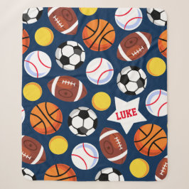 Kids fett farbiger Grafischer Sportwirbel Sherpadecke