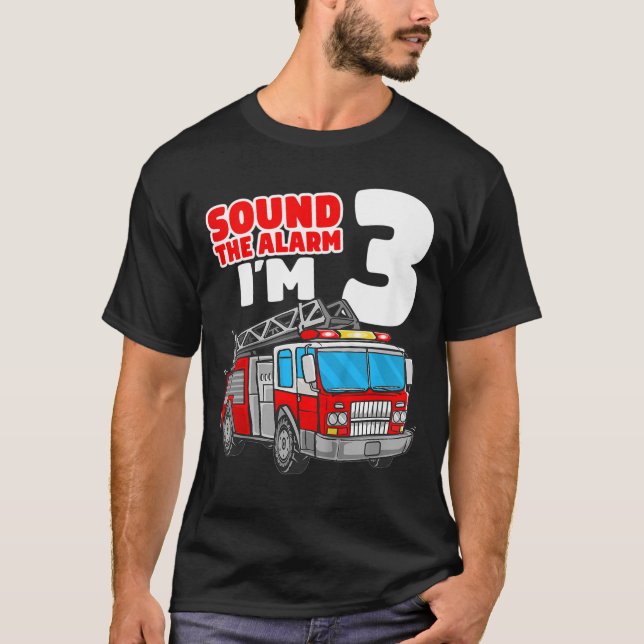 Kids Fire Truck 3 Jahre alter Feuerwehrmann 3. T-Shirt (Vorderseite)