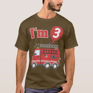 Kids Fire Truck Feuerwehrmann Ich bin 3 Dritter 3. T-Shirt