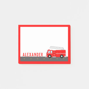 Kids Fire Truck Post-it Klebezettel