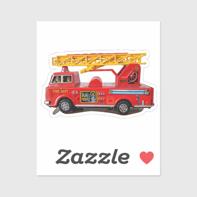 KIDS FIRETRUCK T - SHIRT AUFKLEBER (Blatt)