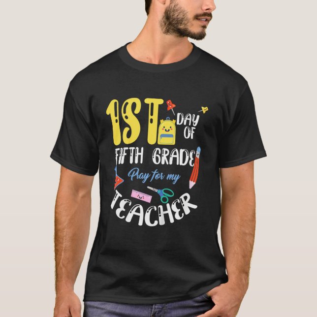 Kids First 1st Day of Fifth 5th Grade Student Back T-Shirt (Vorderseite)
