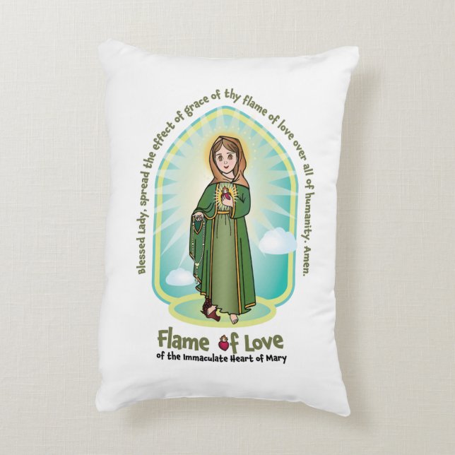 Kids FOL Mama Mary Icon + Unity Prayer Accent Pill Dekokissen (Rückseite(Vertikal))