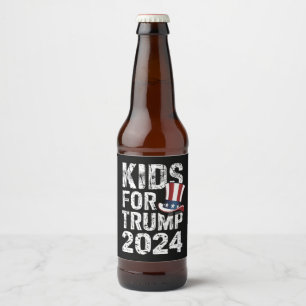 Kids for Trump USA Election 2024 Bierflaschenetikett