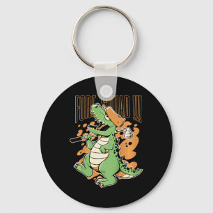 Kids Fore Squad T-Rex Dinosaur Golfspieler Grafik Schlüsselanhänger
