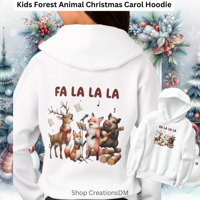Kids Forest Animal Christmas Carol Hoodie (Von Creator hochgeladen)