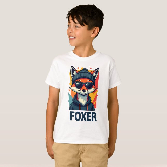 "Kids Foxer T - Shirt - Fun & Playful Fox Design f (Vorne ganz)