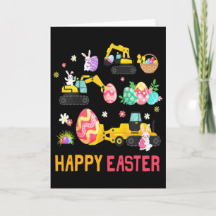 Kids Frohe Ostern Bau Kran LKW Jungen To Karte
