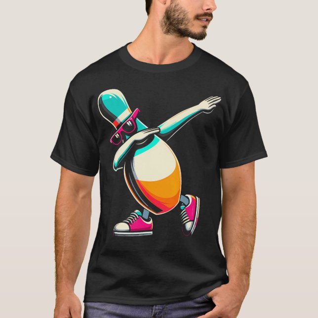 Kids Funny Bowling Tee Bowling Pin Dabbing Dab Bow (Vorderseite)