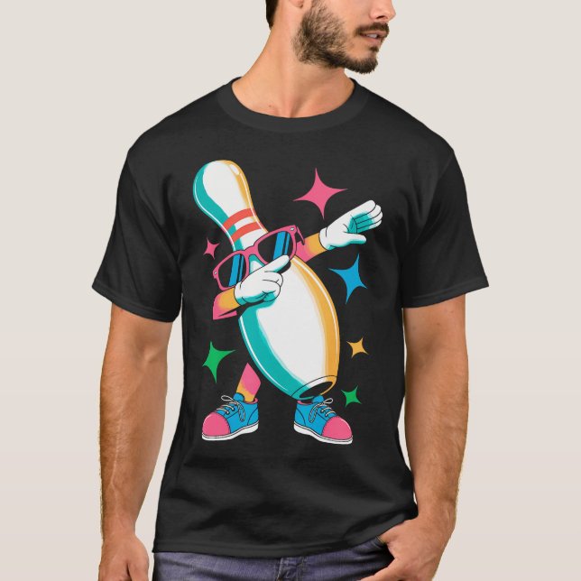 Kids Funny Bowling Tee Bowling Pin Dabbing Dab Bow (Vorderseite)