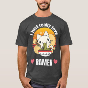 Kids Funny Cat Eating Ramen Noodle Zitat für eine T-Shirt