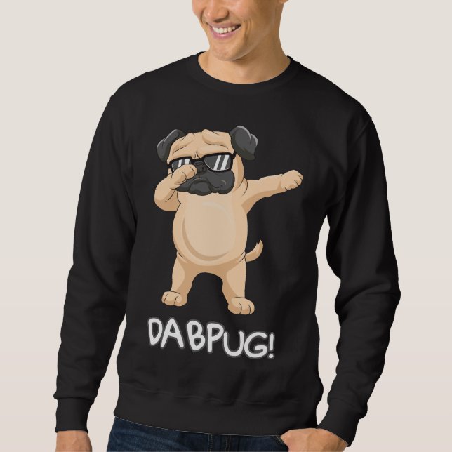 Kids Funny Dabbing Mops Geschenkgutbrille Dabpug Sweatshirt (Vorderseite)