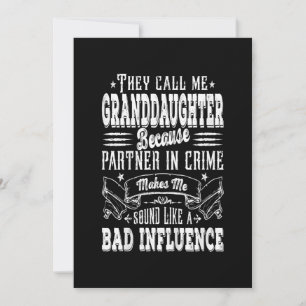Kids Funny Grandtochter Mama Bad Influence Mütter Feiertagskarte