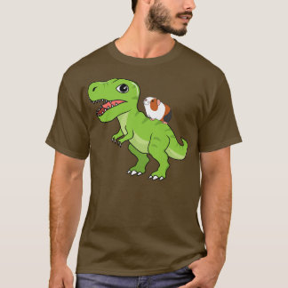 Kids Funny Guinea Pig Riding T Re Dinosaur Hamster T-Shirt