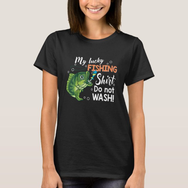 Kids Funny My Lucky Fishing-Shirt Fly Bass Fish Yo T-Shirt (Vorderseite)