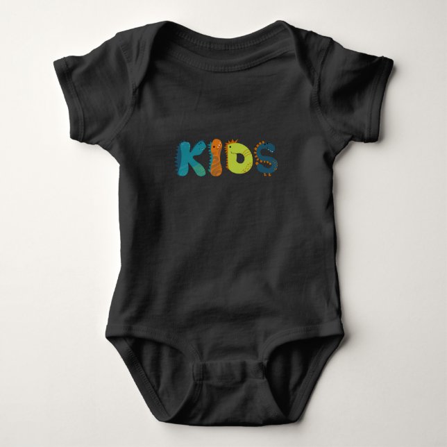 Kids Funny niedlich Dinosaurier farbenfrohe Design Baby Strampler (Vorderseite)
