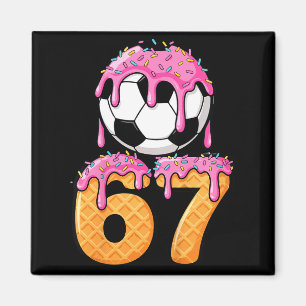 Kids Fußball Drip Nummer 67 Jungen Fußballspieler Magnet
